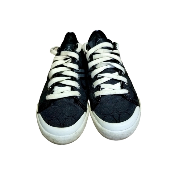 Coach Folly Signature Monogram Black and Silver Sneakers Size 6 - Picture 3 of 11